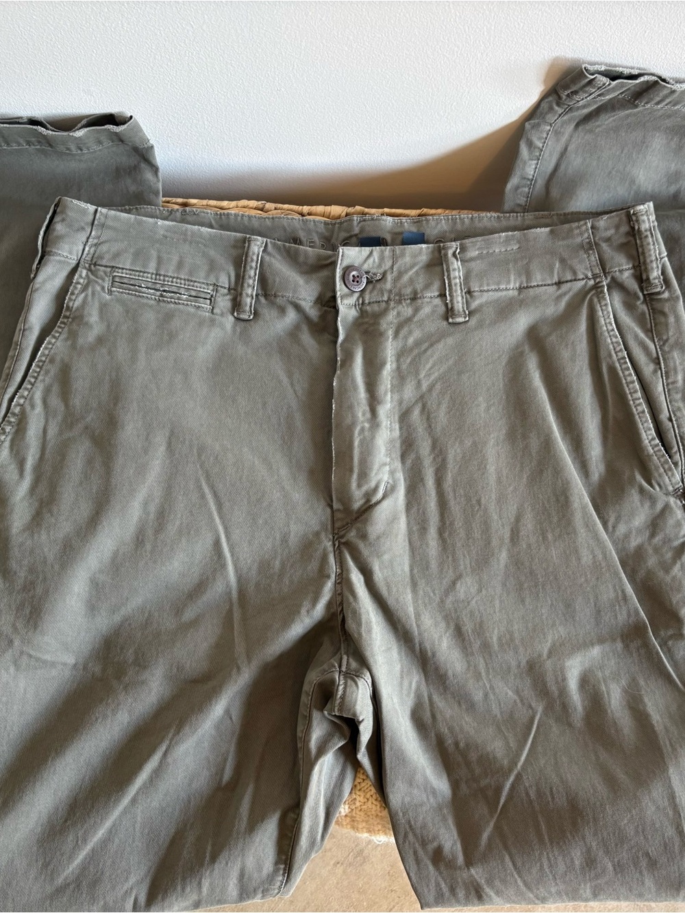 American Eagle Outfitters Men's Chino Pants - Olive Green